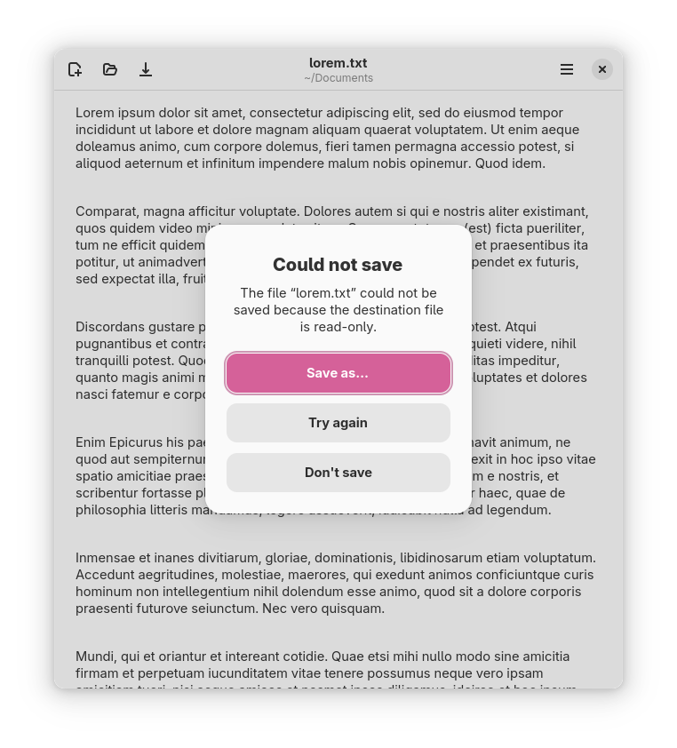 parchment failed to save to a read-only file