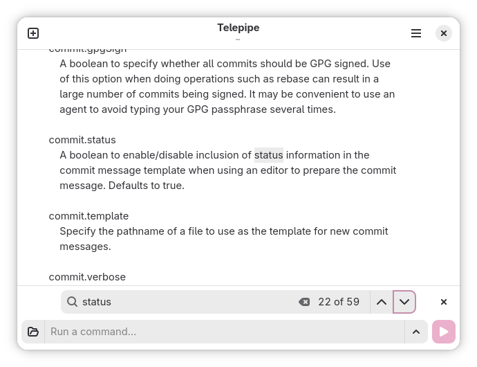 telepipe reading a manual page
